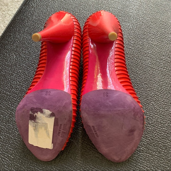 NEW MIU MIU PEEP TOE PUMPS - Picture 2 of 5
